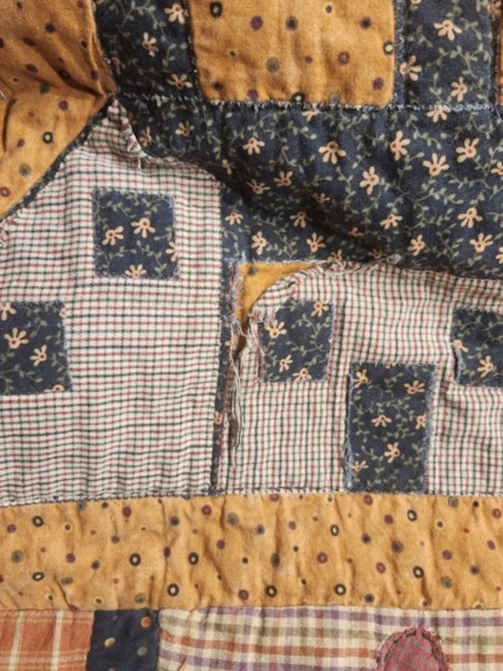 Handmade Quilt Snowman‎ House Tree Autumn Fall Winter Fabric Art Decor farmhouse
